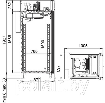 Шкаф холодильный POLAIR CS107-Salami blaсk, фото 2