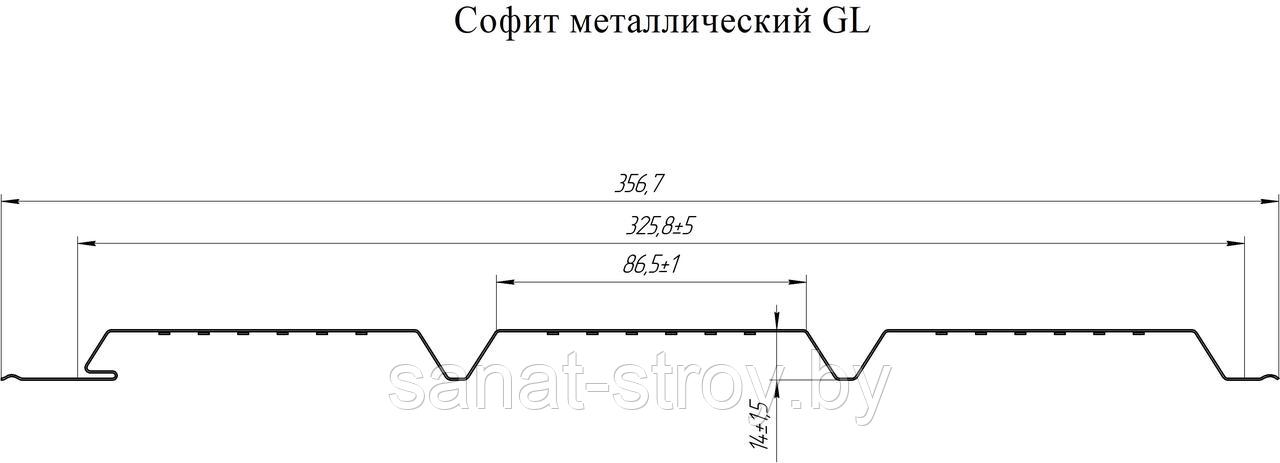 Софит металлический центральная перфорация 0,45 РЕ с пленкой RAL 1015 светлая слоновая кость - фото 2 - id-p136755079