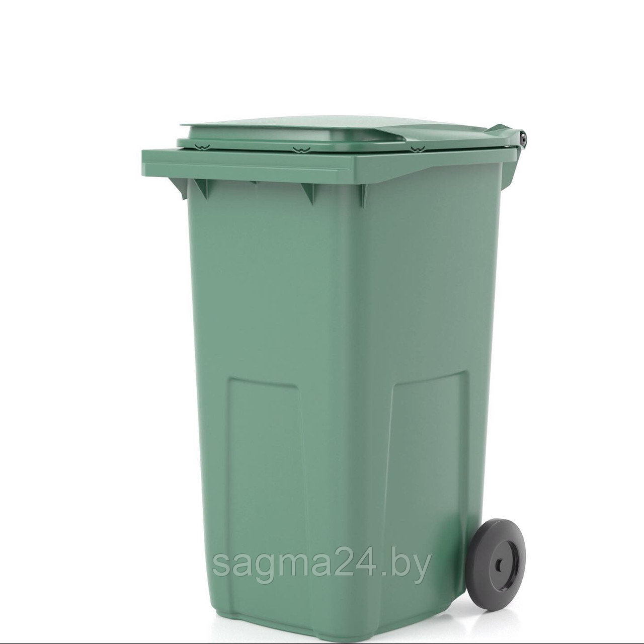 Пластиковый контейнер с крышкой для мусора объемом 240 литров