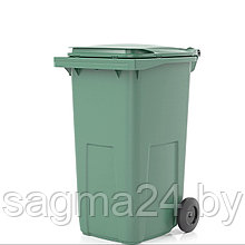 Пластиковый контейнер с крышкой для мусора объемом 240 литров