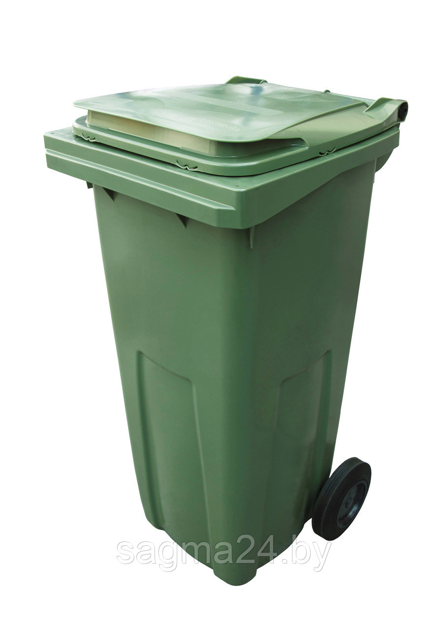 Пластиковый контейнер с крышкой для мусора 120 литров