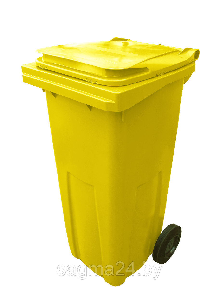 Пластиковый контейнер с крышкой для мусора 120 литров - фото 3 - id-p120813569