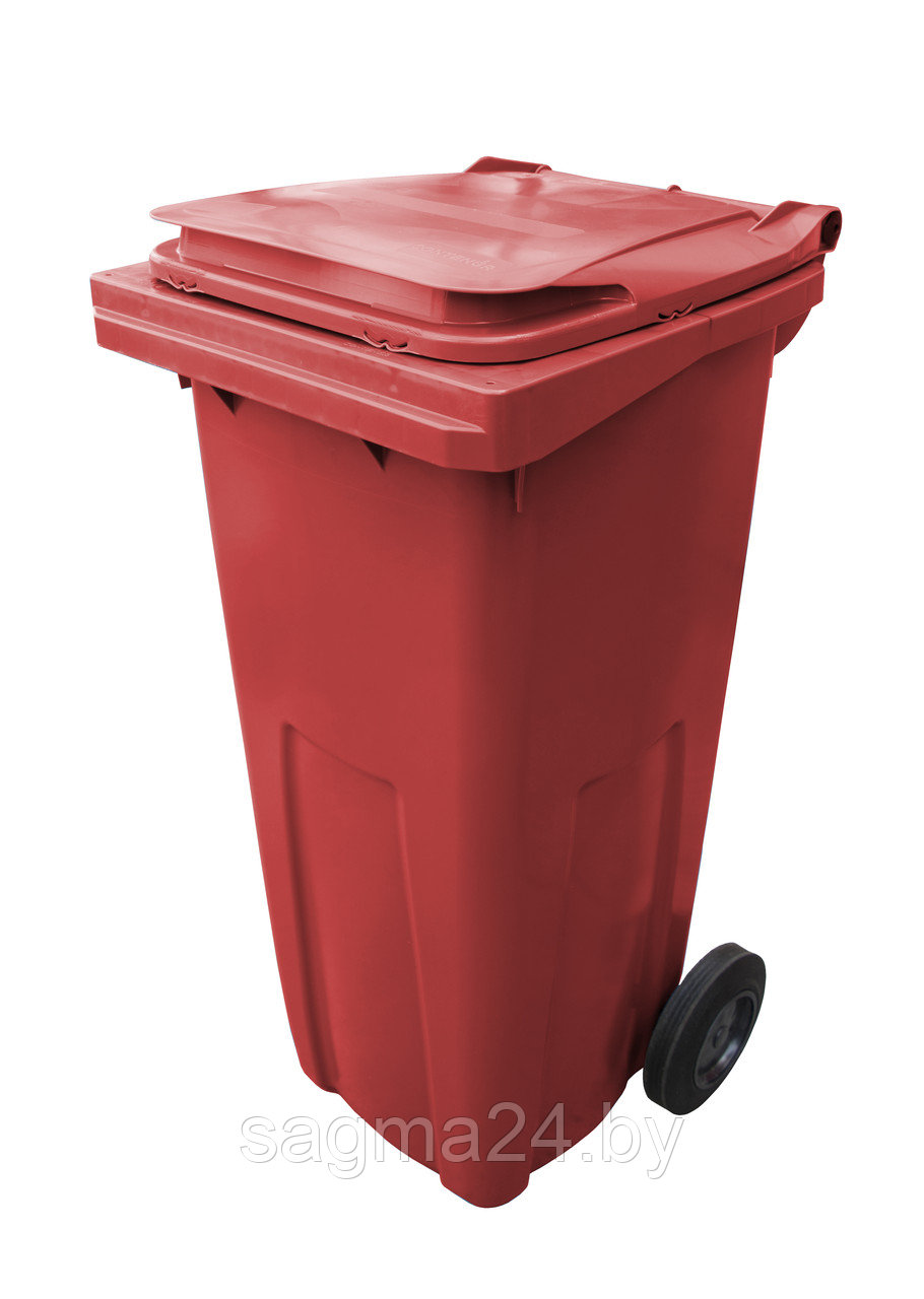 Пластиковый контейнер с крышкой для мусора 120 литров - фото 5 - id-p120813569