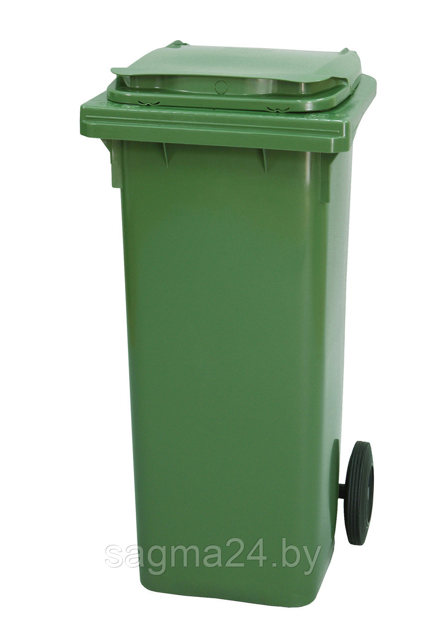 Пластиковый контейнер с крышкой для мусора 140 литров - фото 1 - id-p129922574