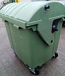 Пластиковый мусорный контейнер 1100 литров, с круглой "сферической" крышкой, для сбора отходов бумаги, фото 4