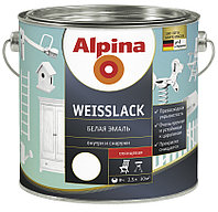 Эмаль алкидная Alpina Weisslack белая глянцевая 750 мл/0.803 кг