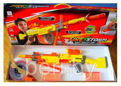 7005B Автомат детский с мягкими пулями, Fire Storm, детское оружие с упором - фото 3 - id-p136753805