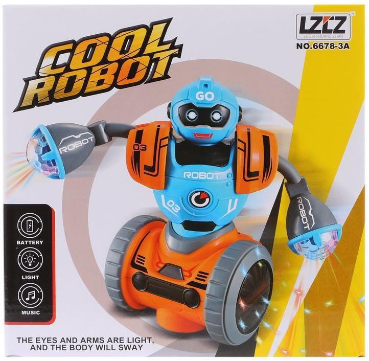 Робот музыкальный COOL ROBOT, свет, звук, ездит, арт.6678-3A - фото 1 - id-p136774933