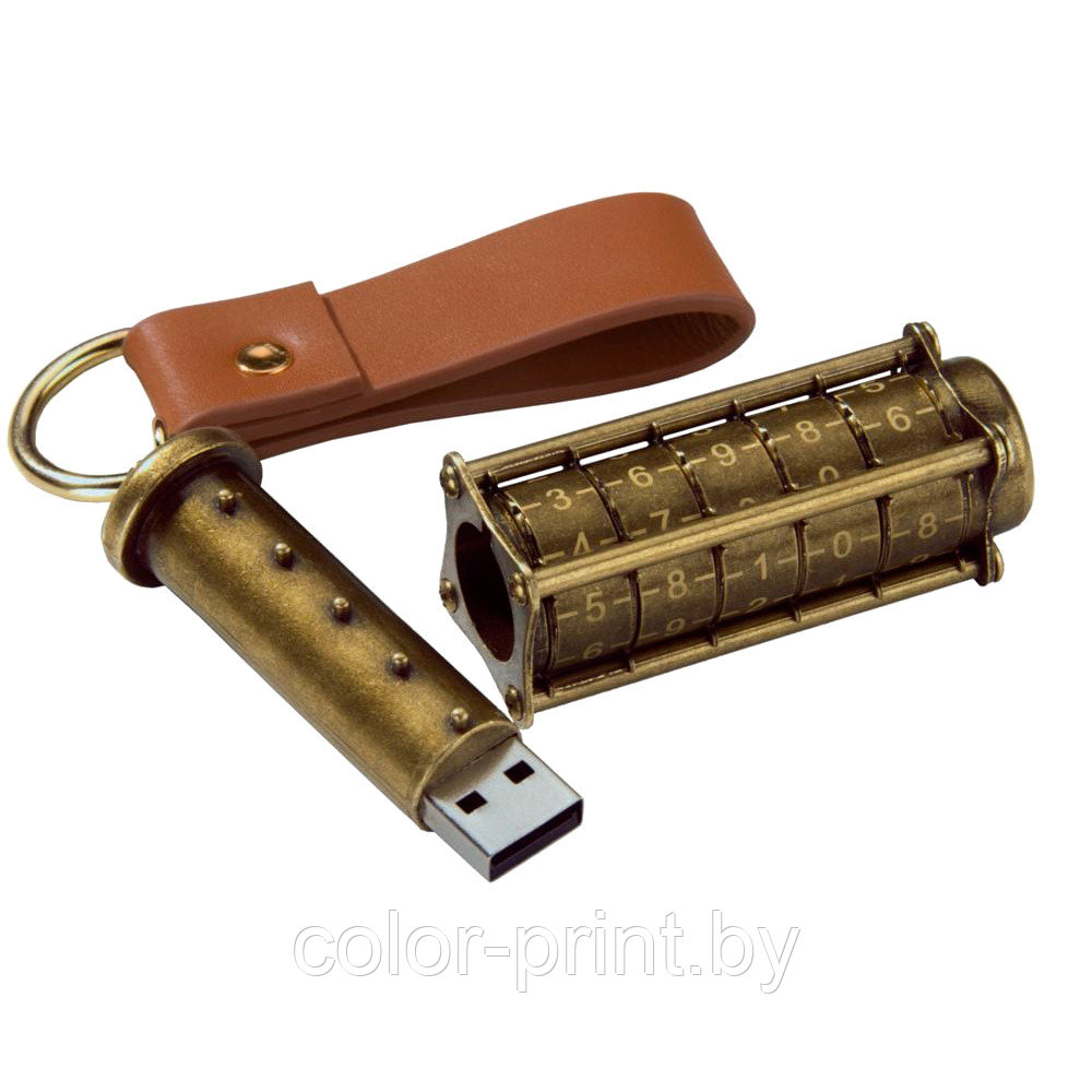 Флеш накопитель USB 2.0 Криптекс, металл, золотистый, 32 Gb
