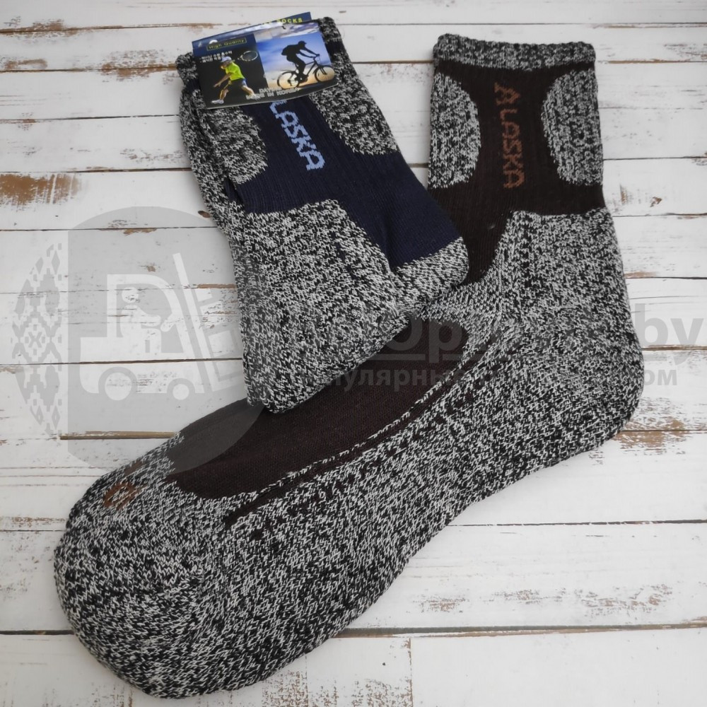 Термоноски Cool Pile Socks, размер 40-46 Alaska (коричневый узор) - фото 2 - id-p136838425