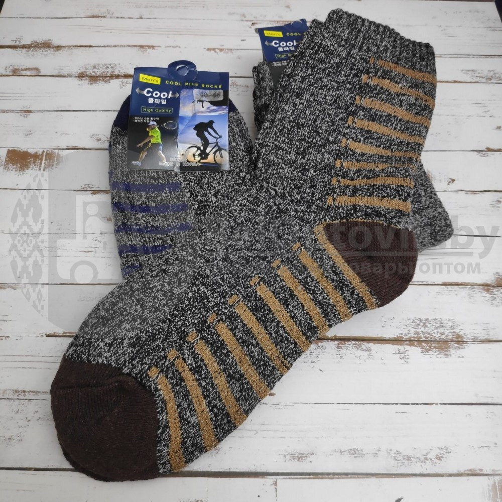 Термоноски Cool Pile Socks, размер 40-46 Alaska (коричневый узор) - фото 4 - id-p136838425