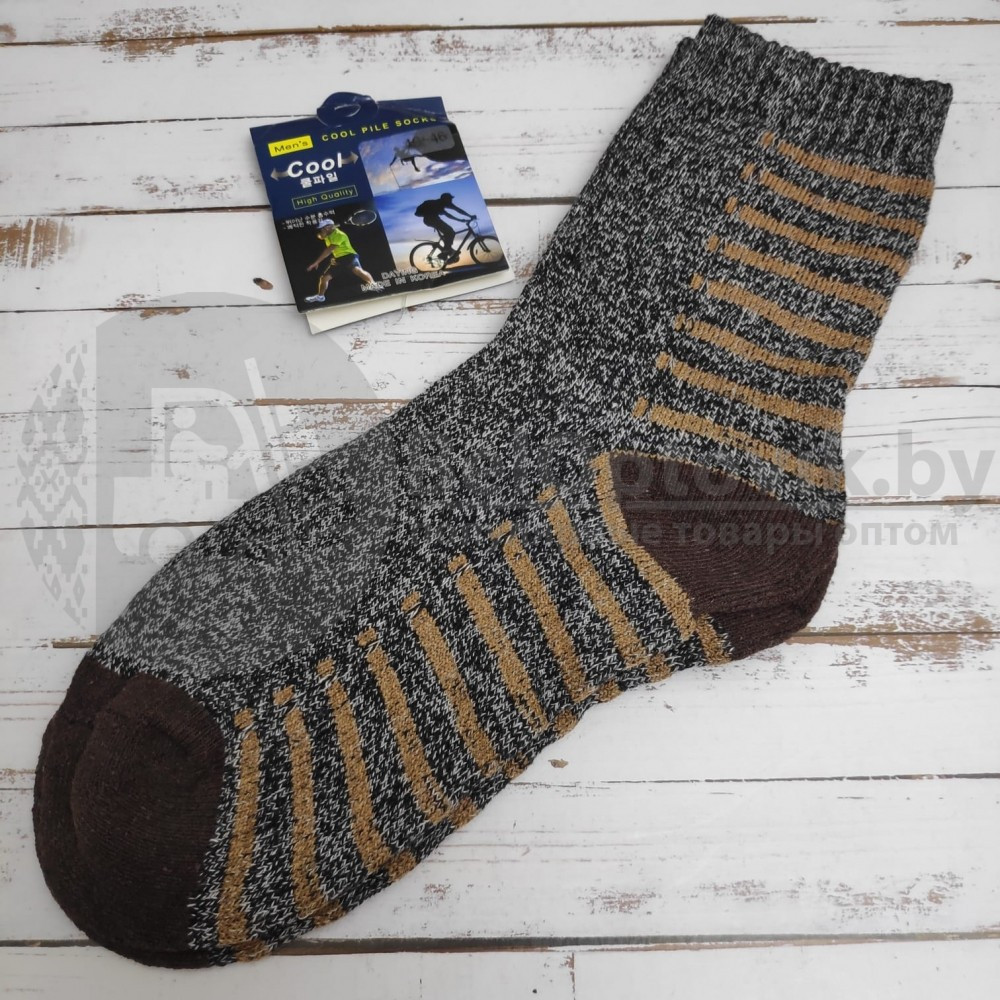 Термоноски Cool Pile Socks, размер 40-46 Сlassic (черный узор) - фото 9 - id-p136797083