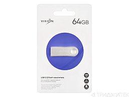 USB Flash накопитель 64GB 2.0 Zinc Alloy, серебро (Vixion)