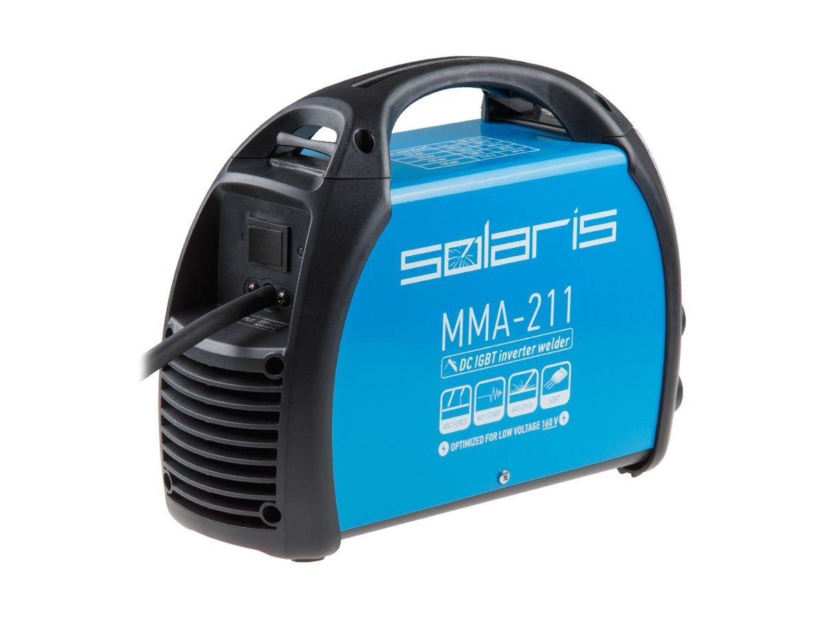Инвертор сварочный SOLARIS MMA-211 (230В; 20-210 А; 70В; электроды диам. 1.6-4.0 мм; вес 3.9 кг) - фото 3 - id-p92354254