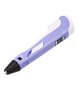3Д ручка 3D Pen-3 с 10 трафаретами, Фиолетовая, c LCD дисплеем (3 поколение), фото 2