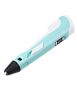 3Д ручка 3D Pen-3 с 10 трафаретами, Голубая, c LCD дисплеем (3 поколение), фото 2