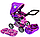 9346 Коляска для кукол с люлькой, коляска-трансформер MELOBO, от 2-х лет, розовая, фото 6