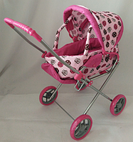 Коляска для кукол с люлькой, коляска-трансформер MELOBO 9391, розовая