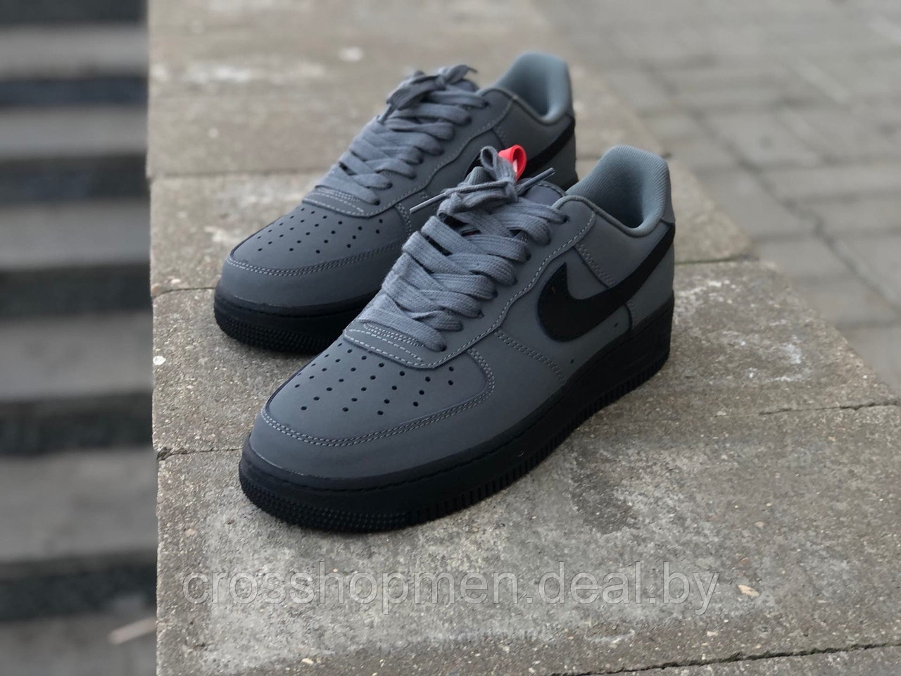 Кроссовки Nike Air Force 1 Low Gray Black - фото 3 - id-p136921699