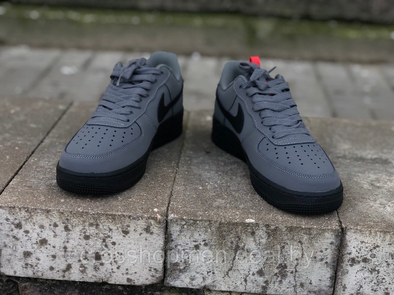 Кроссовки Nike Air Force 1 Low Gray Black - фото 2 - id-p136921699