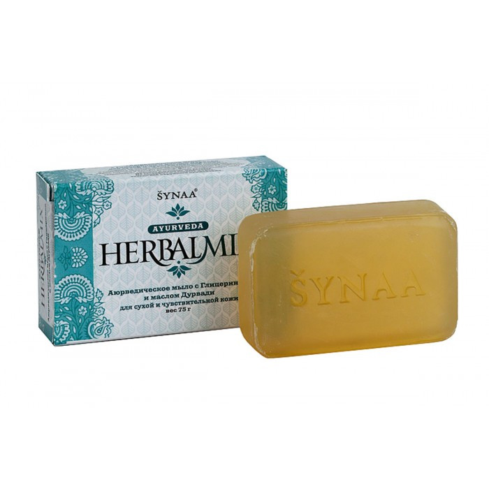 Мыло с Глицерином и маслом Дурвади HerbalMix Synaa, 75 г – для сухой и чувствительной кожи