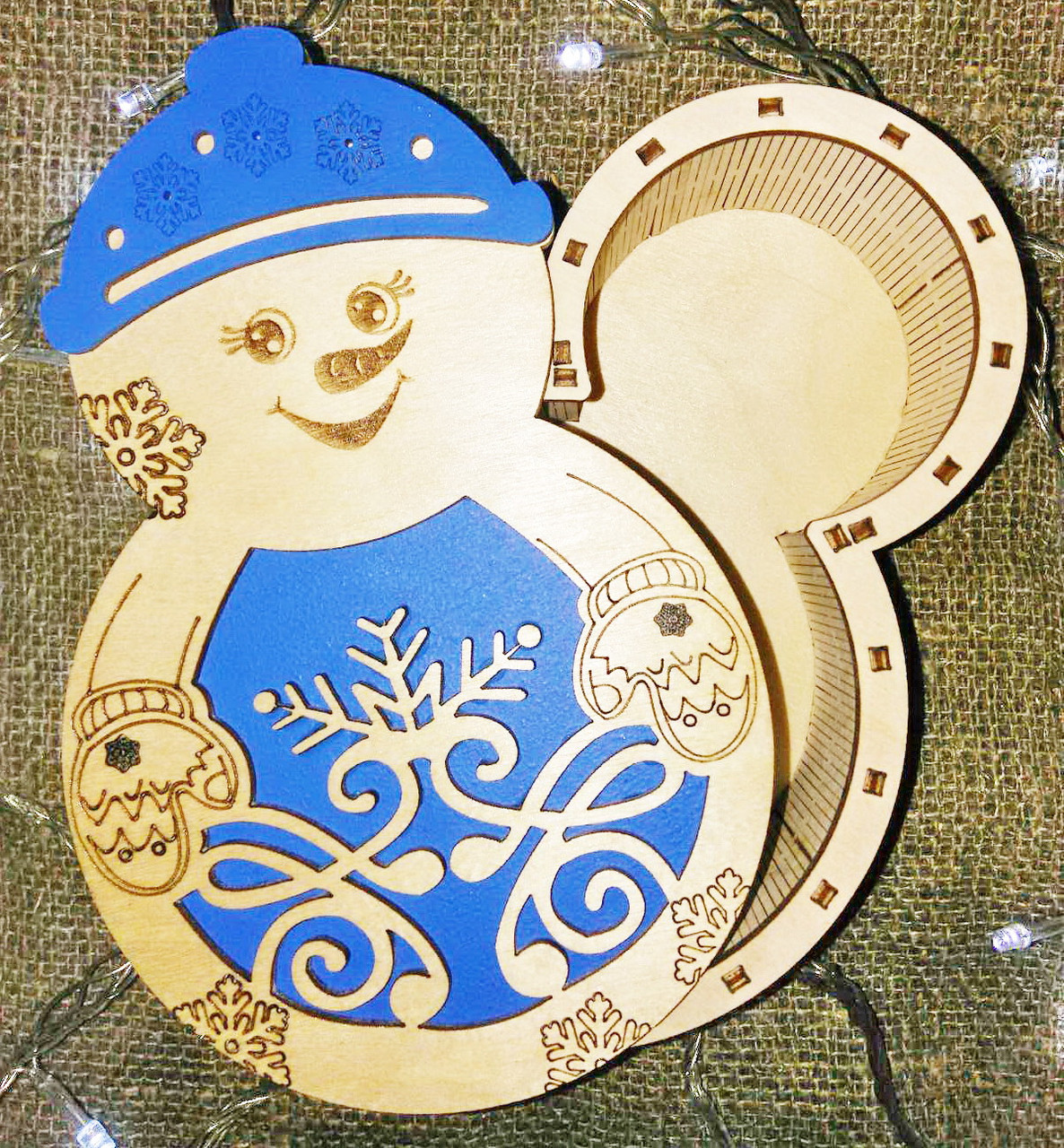 Коробка для новогоднего подарка "Снеговик" - фото 3 - id-p136929896