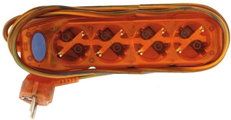 Удлинитель Electraline 62376 (1.5 м, прозрачный/оранжевый) - фото 1 - id-p136950443