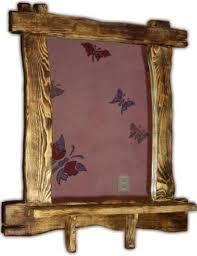 Зеркало настенное с полкой деревянное "Рустикальное №21" - фото 2 - id-p136963495