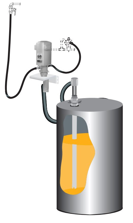 Пневматический комплект для масла для бочек 205 л с насосом PM35 5:1, монтаж на стену - фото 1 - id-p135873463