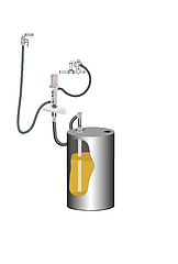 Комплект для откачки масла из бочки 205 л с насосом PM4, коэф. сжатия 5:1, монтаж на стену