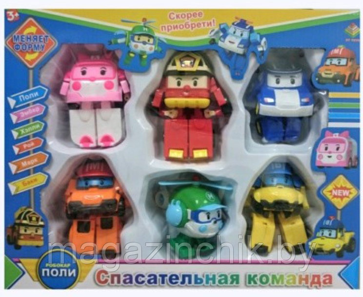 Игровой набор из 6 героев Робокар Поли DT-335B - фото 2 - id-p136967824