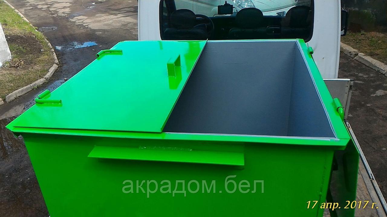 Контейнер металлический ТБО2 для вывоза мусора с крышкой - фото 3 - id-p136968453