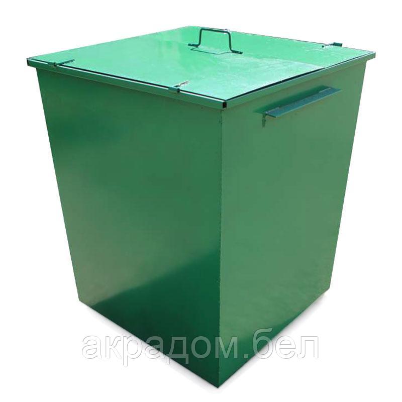 Контейнер металлический ТБО2 для вывоза мусора с крышкой