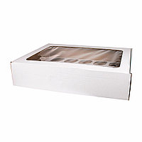 Коробка для 20 маффинов с окном Белая (Беларусь, 400х300х100 мм)