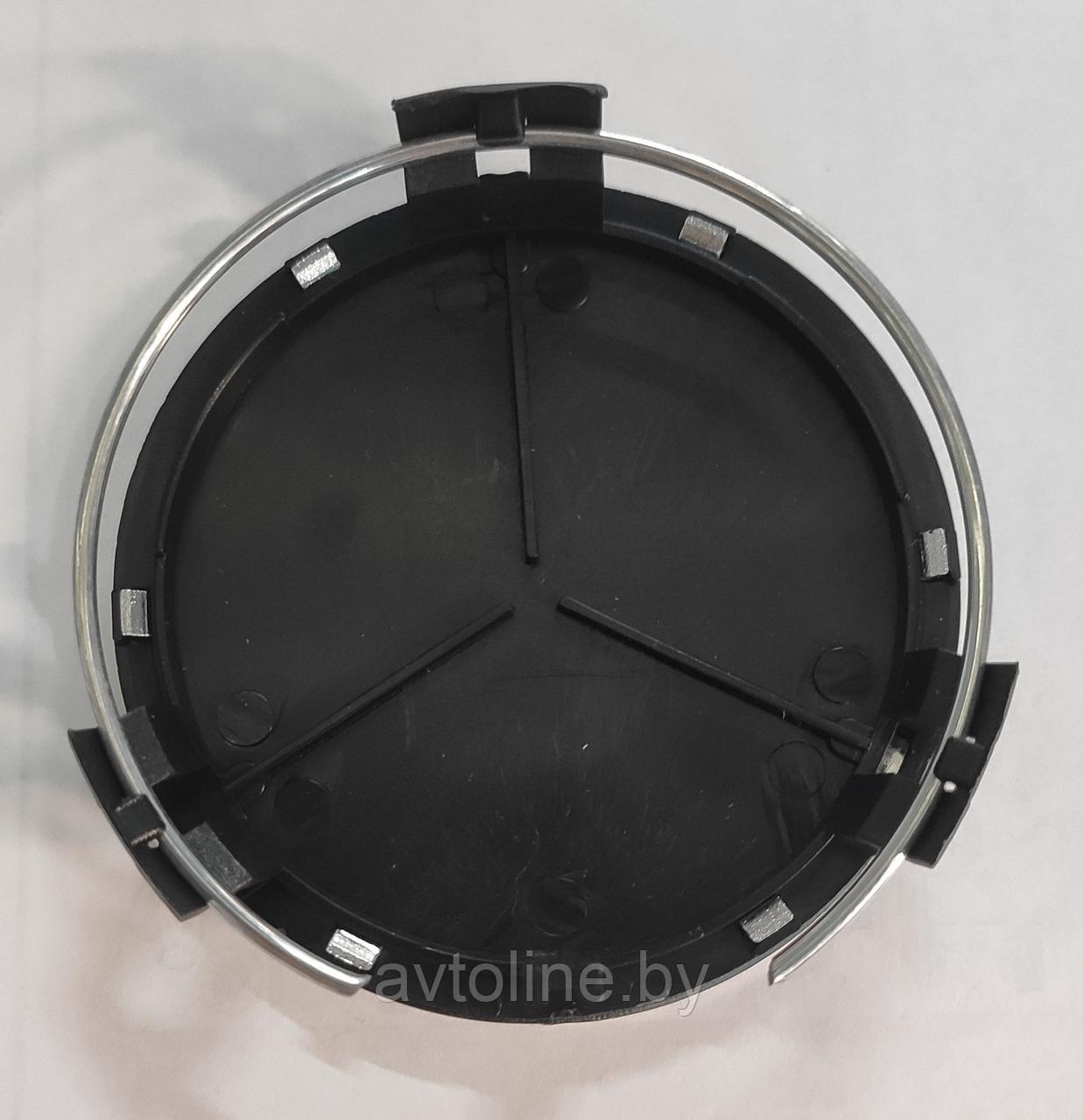 Заглушка литого диска MERCEDES 75мм черная/хром - фото 2 - id-p134185523