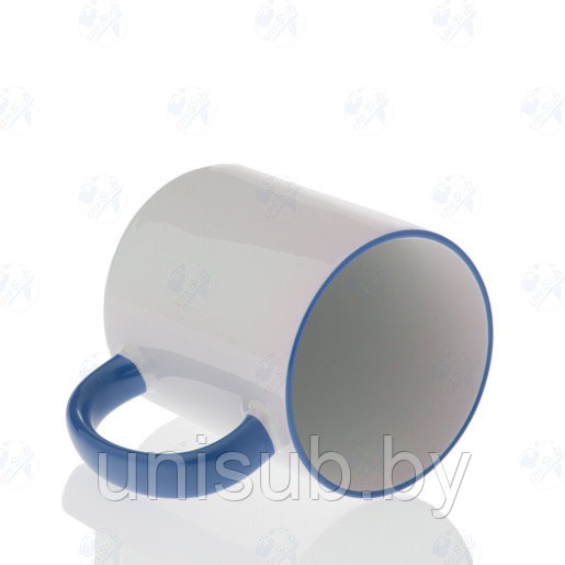 Кружка для сублимации белая, ободок и ручка синие 330 мл. - фото 2 - id-p136977327