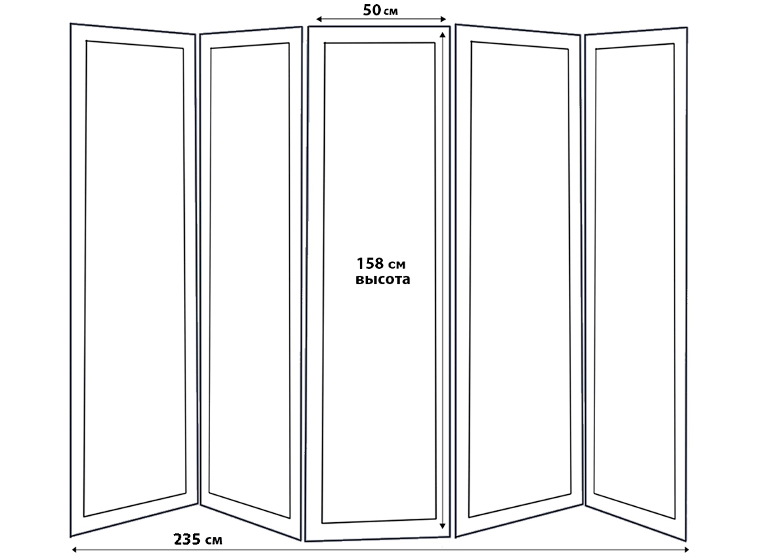 Ширма пятистворчатая 160х250 HRP115 - фото 2 - id-p136202735