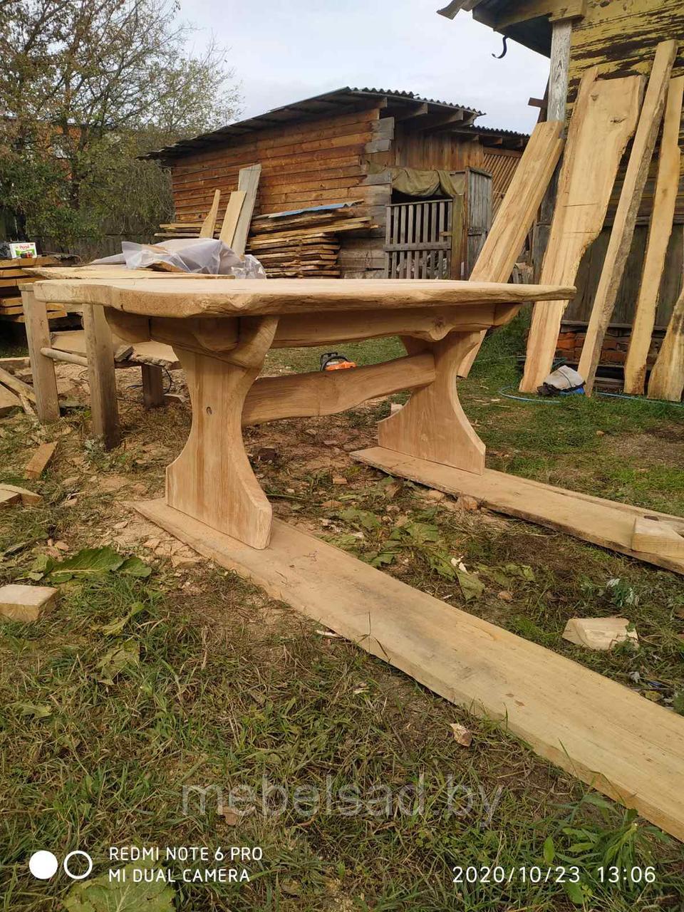 Стол садовый и банный из массива дуба "Нут" 1,6 метра - фото 6 - id-p136981505