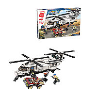Конструктор QMAN "Секретная миссия: Военный вертолет" 3208, 648 дет., аналог Лего