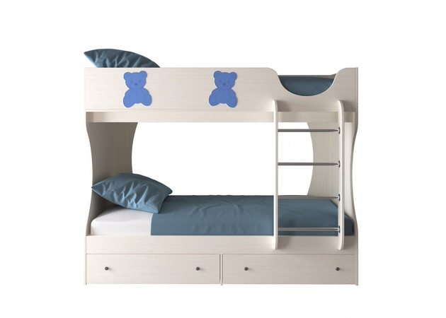 Кровать двухъярусная СН 108.01 (сосна арктическая/синий)