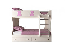 Кровать двухъярусная СН 108.01 (сосна арктическая/розовый)