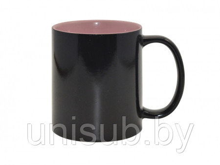 Кружка для сублимации хамелеон черная внутри розовая, 330 мл - фото 1 - id-p137016226