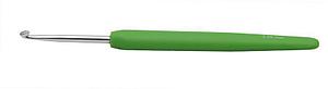 Knit Pro Крючок для вязания с эргономичной ручкой Waves 2,5 мм, алюминий, серебристый/нефрит