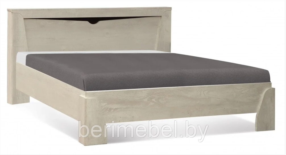 Кровать "Лючия" с настилом  120 см 33.08 (33.09) (бетон белый/венге) Олмеко
