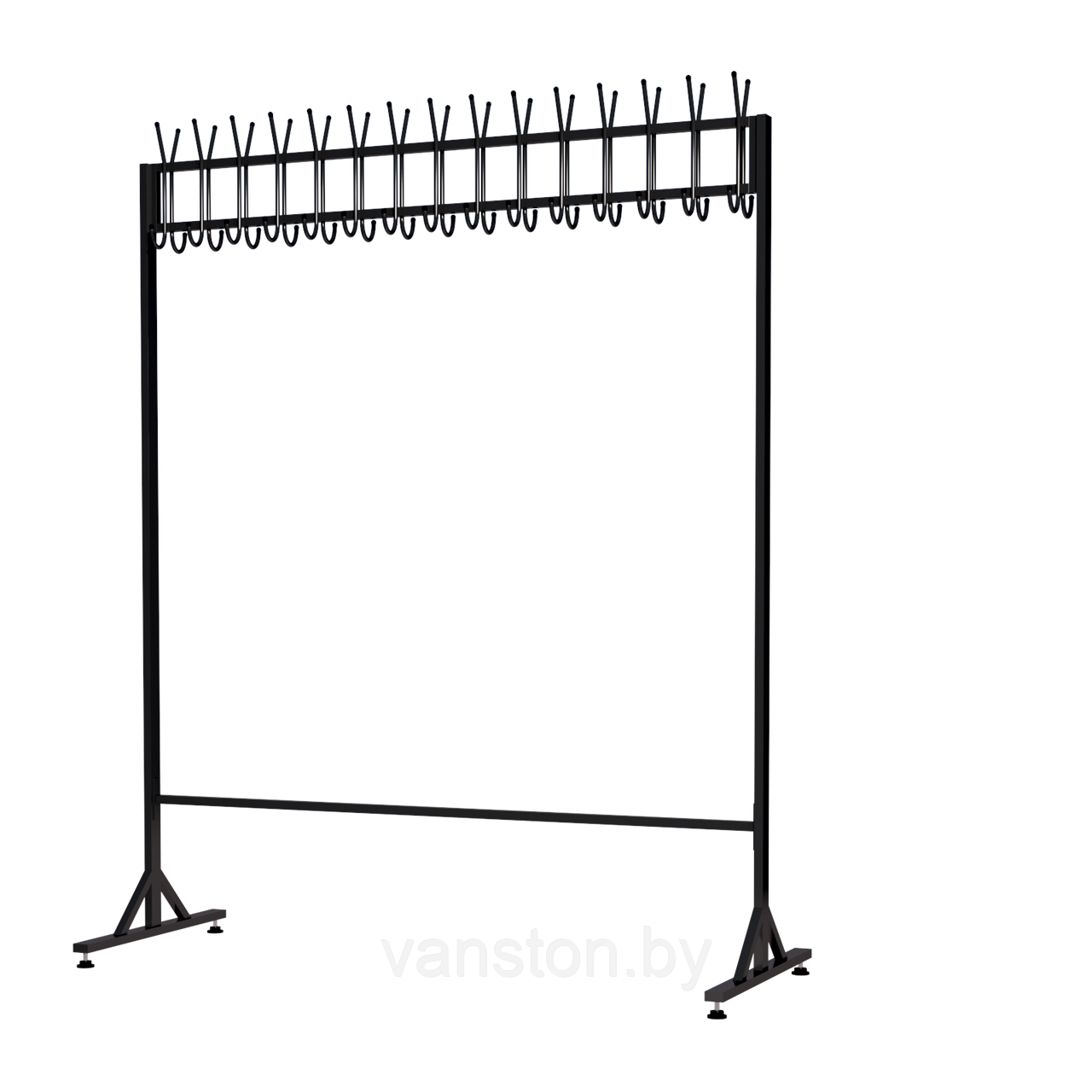 Вешалка напольная на 30 крючков, островная, 1 уровень
