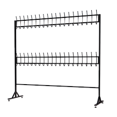 Вешалка напольная на 40 крючков, пристенная, 2 уровня