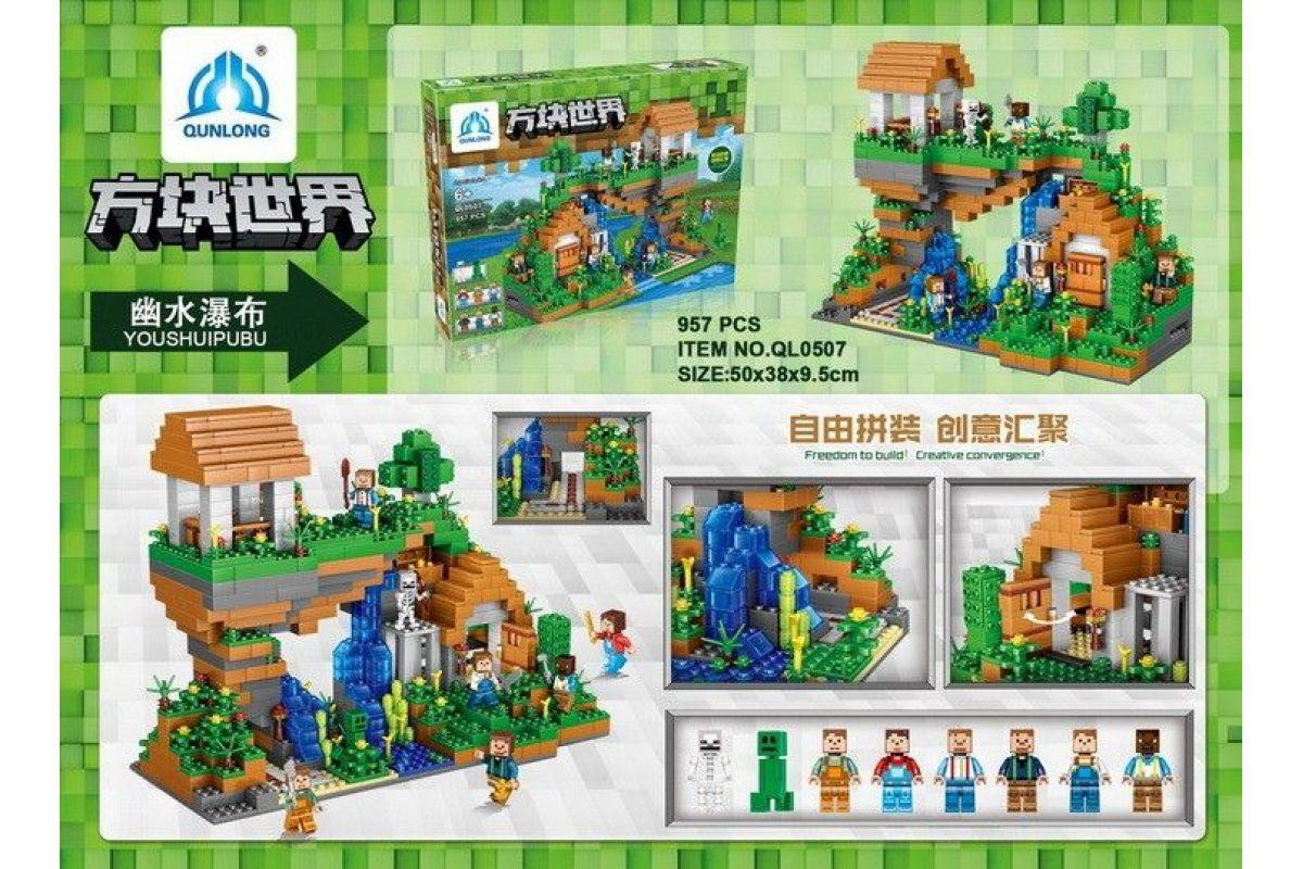 Конструктор Qunlong Minecraft арт.QL0507 «Дом у водопада» 957 дет. д - фото 2 - id-p137029441