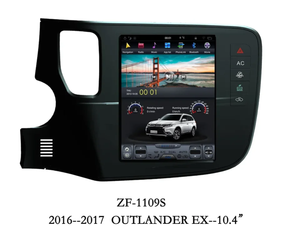 Штатная магнитола в стиле Tesla Mitsubishi Outlander 2012+ Android 10 - фото 2 - id-p93382255