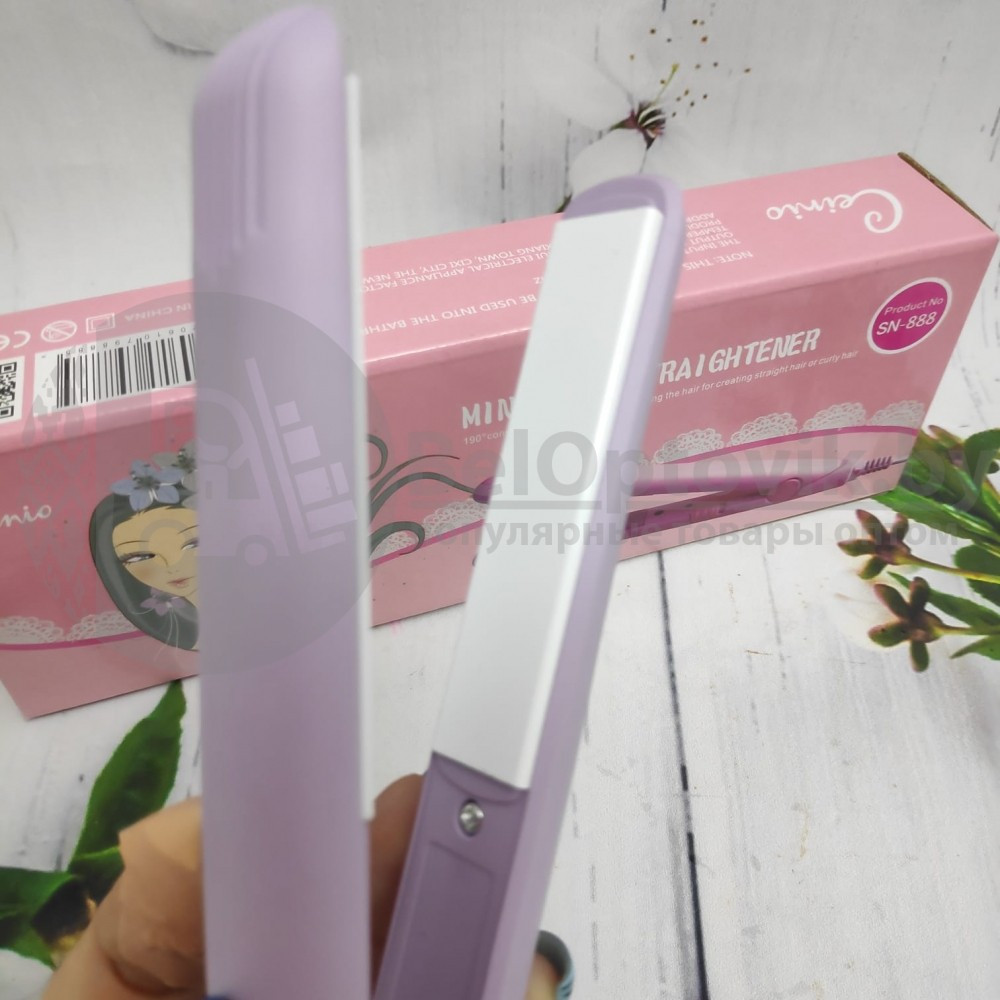 Утюжок плойка для выпрямления волос с керамическим покрытием CEINO Mini Hair Straightener SN - 888 Лавандовый - фото 3 - id-p93848909