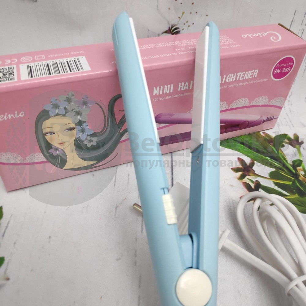 Утюжок плойка для выпрямления волос с керамическим покрытием CEINO Mini Hair Straightener SN - 888 Лавандовый - фото 4 - id-p93848909